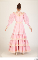  Photos Woman in Historical Civilian dress 3 19th century Medieval Clothing Pink dress a poses whole body 0005.jpg